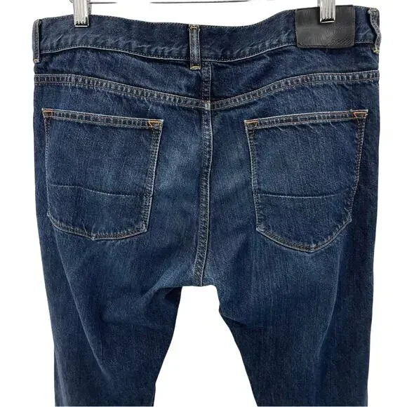 EIDOS Men’s Napoli Made in Italy 100% Cotton Dark Wash Euro 5 Pocket Jeans 36